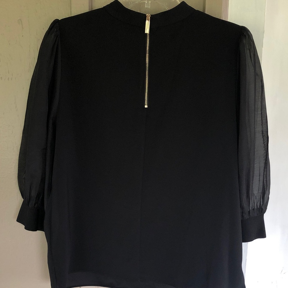 Ted Baker London Micaeli Organza Puff Sleeve Black Top US Size 8 - 10 (UK 4) - Picture 9 of 15